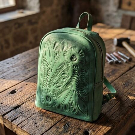 Mochila cuero repujado