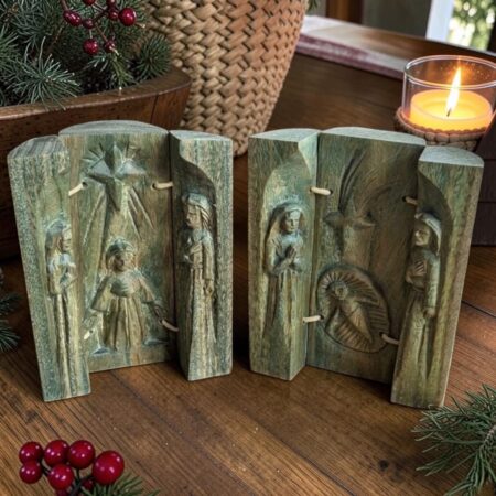 Pesebre tríptico palo santo