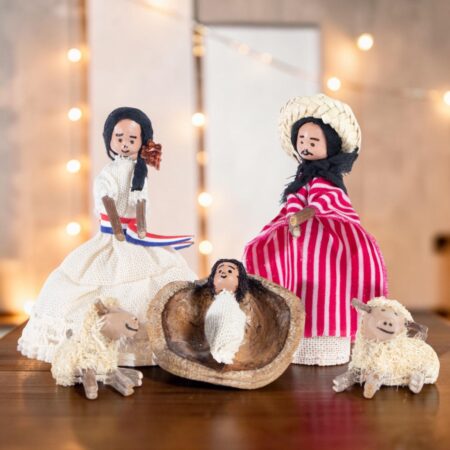 Pesebre en lienzo paraguayito